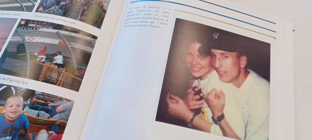 Everything Old is New Again a page of a book with a Polaroid picture of two people